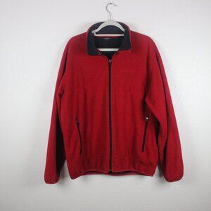 Lands' End Sweater, Men's L, Red, SOME WEAR AND TEAR